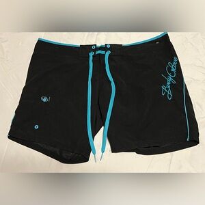 Body Glove Women's Black/Blue Swim Board Shorts Size Large